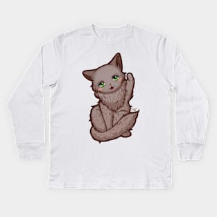 Kitty Final Boss Illustration Kids Long Sleeve T-Shirt